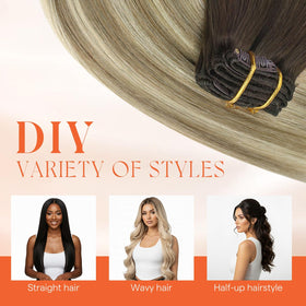 Sunny Hair Clip-In Extensions on a mannequin