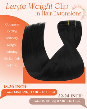 Sunny Hair Clip-In Extensions packaging, 135g