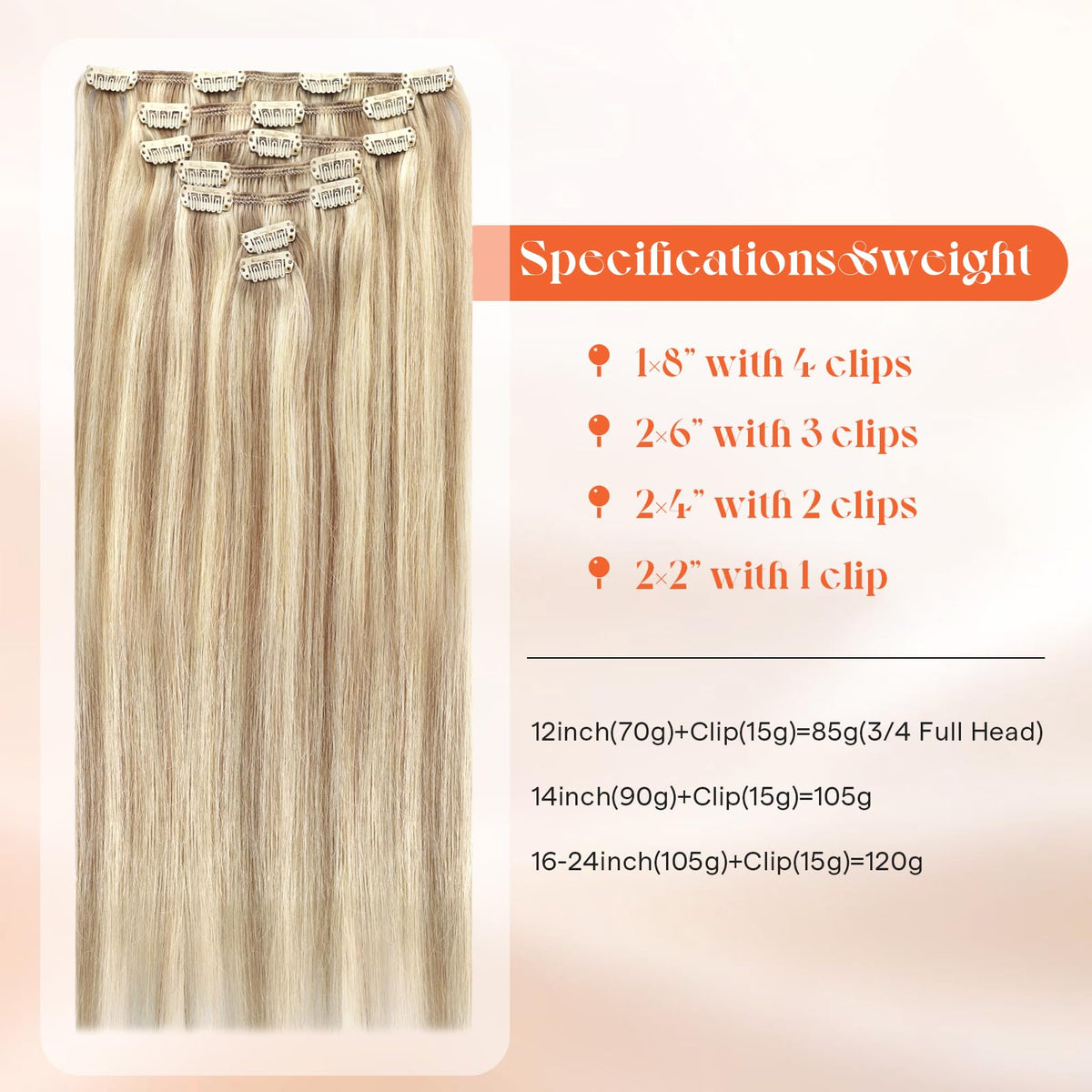 Sunny Hair Clip-in Extensions packaging and contents