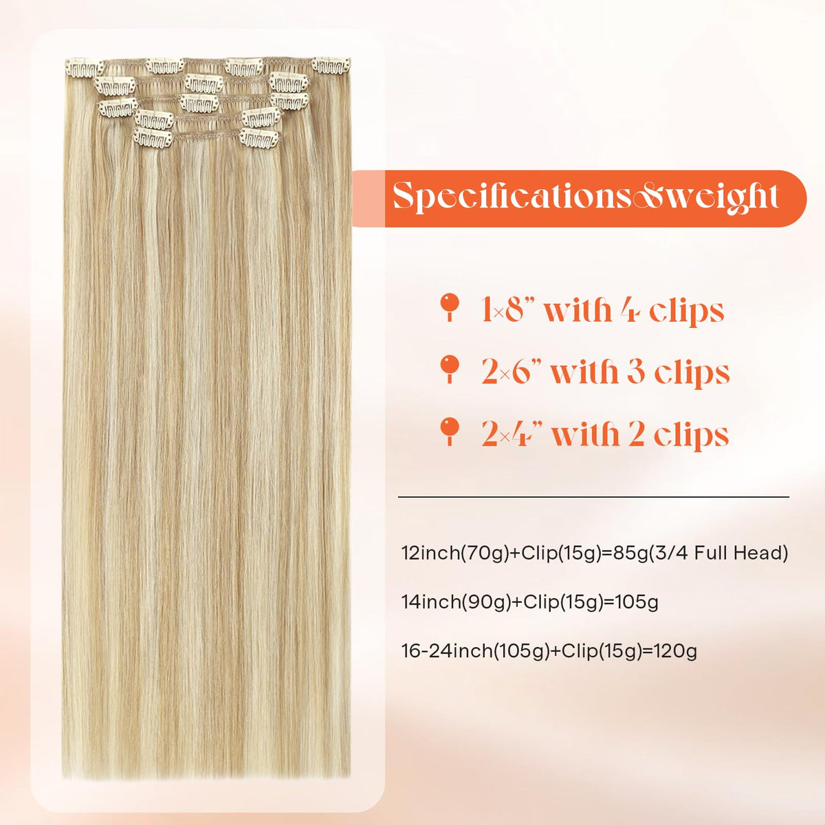 Sunny Hair clip-in extensions packaging and contents