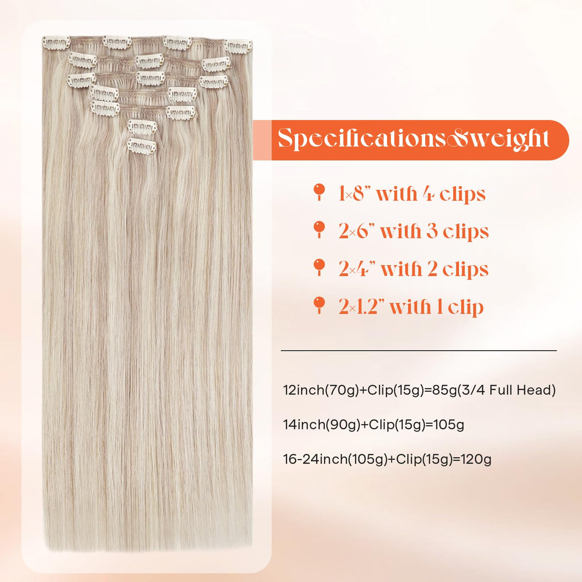 Sunny Hair Clip-in Extensions packaging and contents