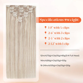Sunny Hair Clip-in Extensions packaging and contents