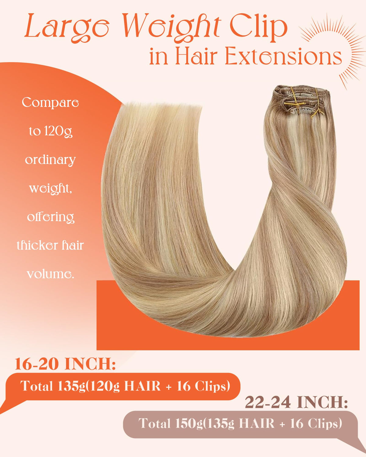 Sunny Hair clip-in extensions packaging and contents
