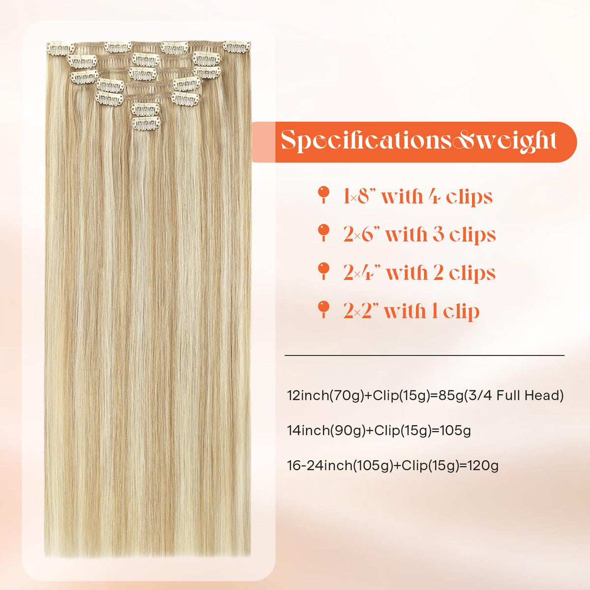 Sunny Hair Clip-in Extensions packaging and contents