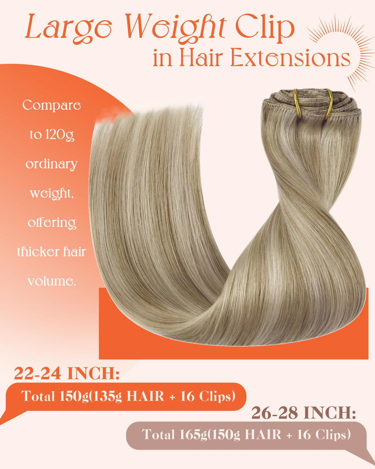 Sunny Hair Clip-In Extensions packaging with details