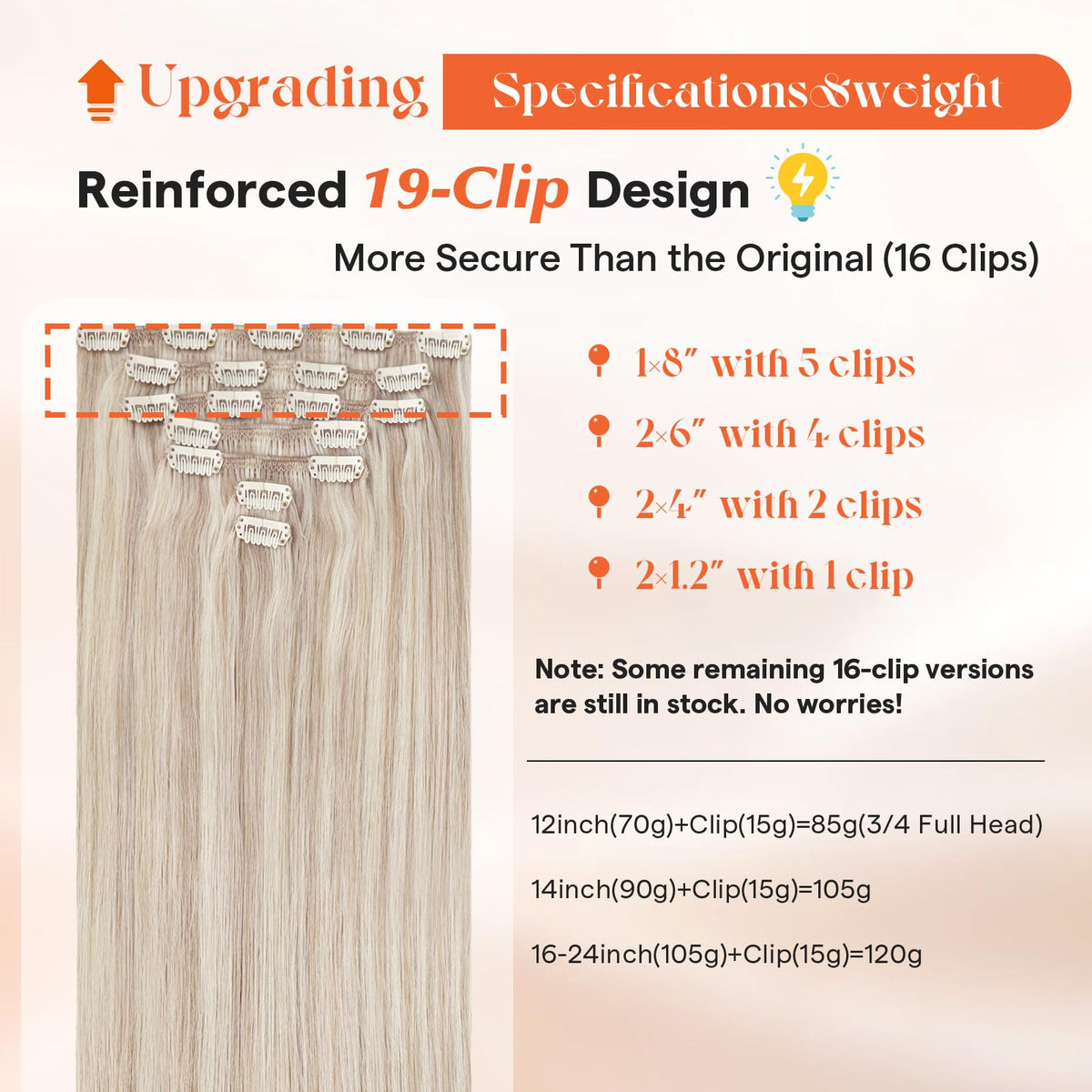 Sunny Hair Clip-in Extensions packaging with product details