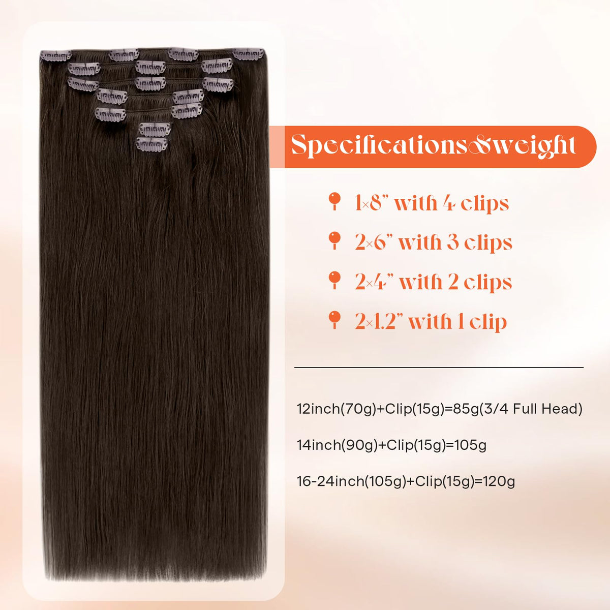 Sunny Hair Clip-in Extensions packaging with product details