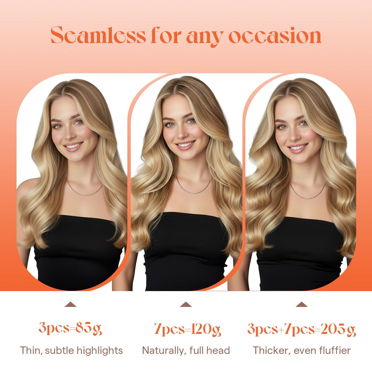 Sunny Hair Clip-in Extensions showcasing multiple pieces