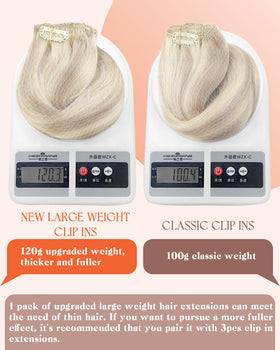 Sunny Hair Clip-In Extensions showing different weft sizes