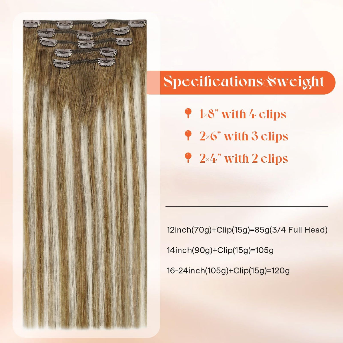 Sunny Hair Clip-In Extensions showing the clip design