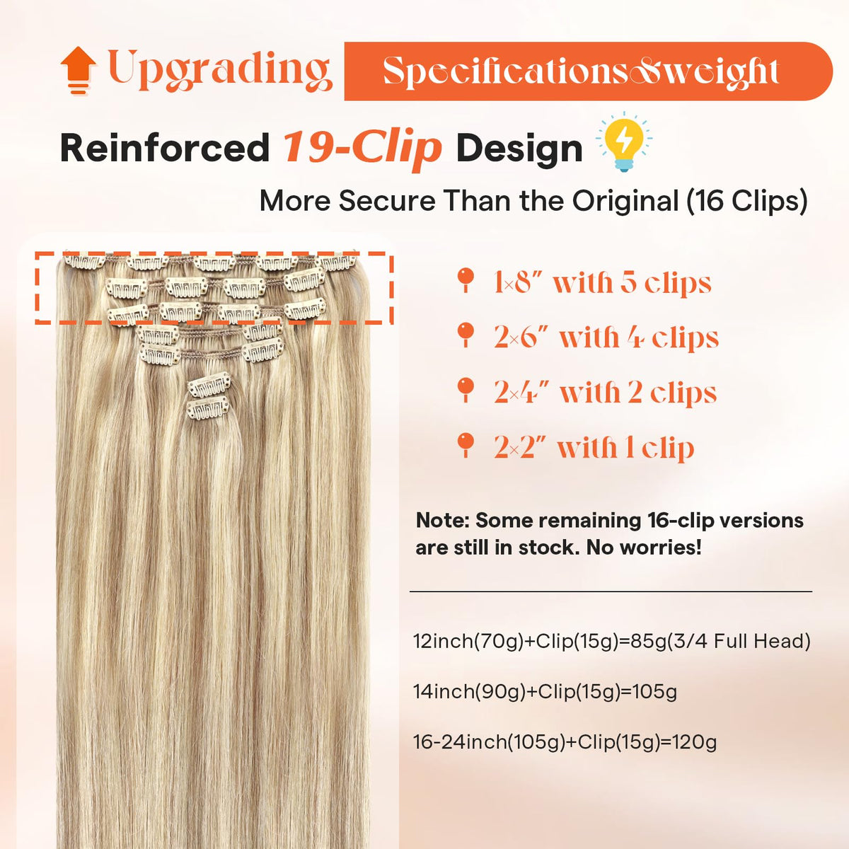 Sunny Hair Clip-in Extensions side view highlighting clip design