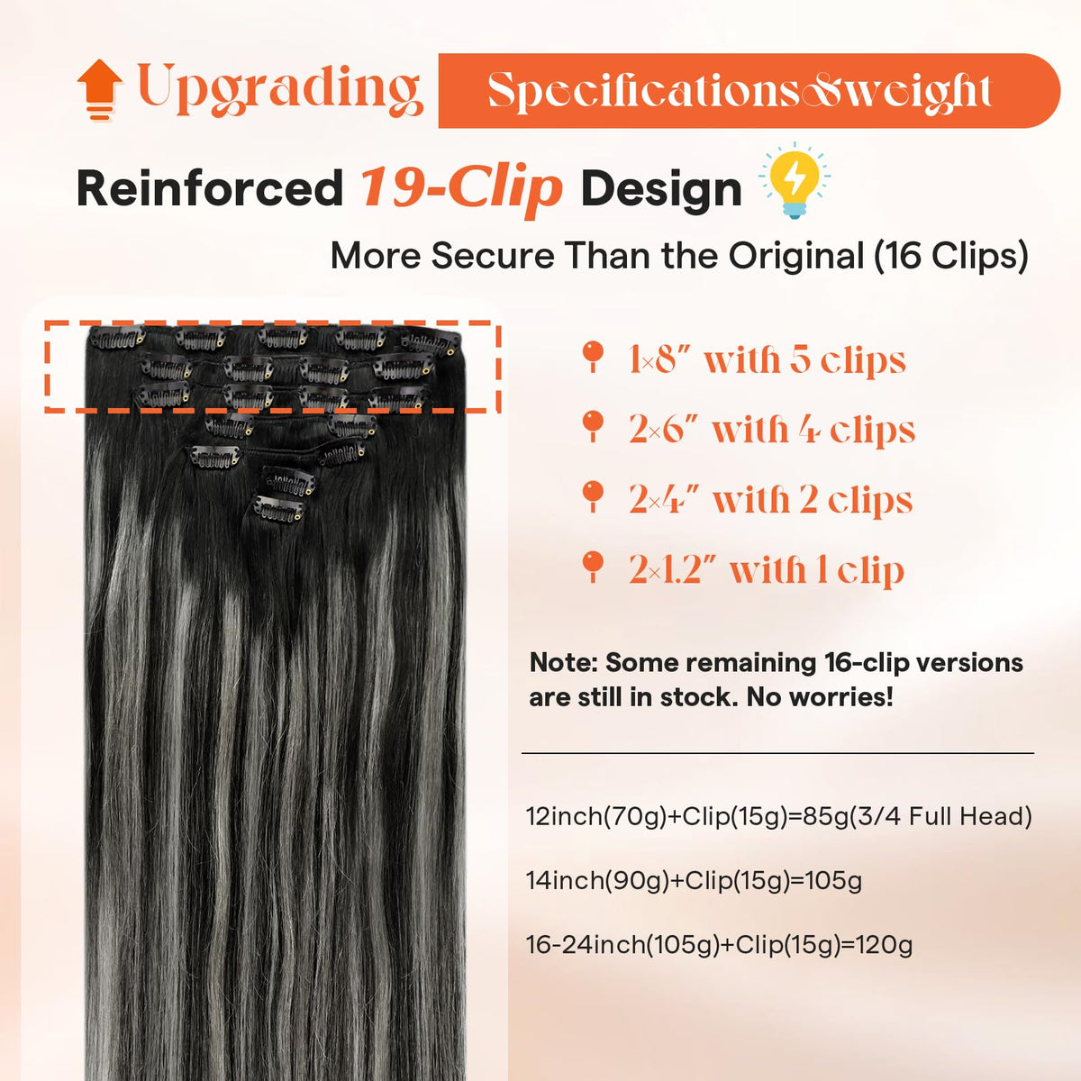 Sunny Hair clip-in extensions side view showing clips