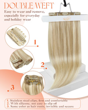 Sunny Hair Clip-In Extensions styled in a hairstyle