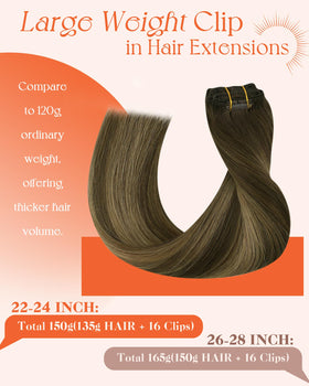 Sunny Hair Clip-in Hair Extensions 26 Inch Brown packaging