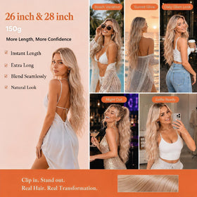 Sunny Hair Clip-in Hair Extensions 28 Inch blonde shade