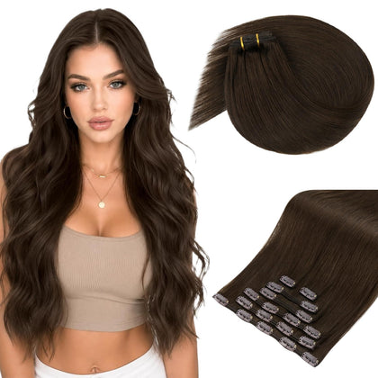 Sunny Hair Clip-in Hair Extensions 28 Inch brown front view