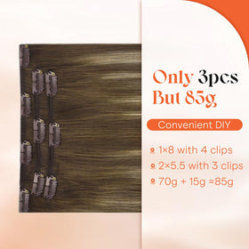 Sunny Hair Clip in Hair Extensions 3pcs displayed with length options