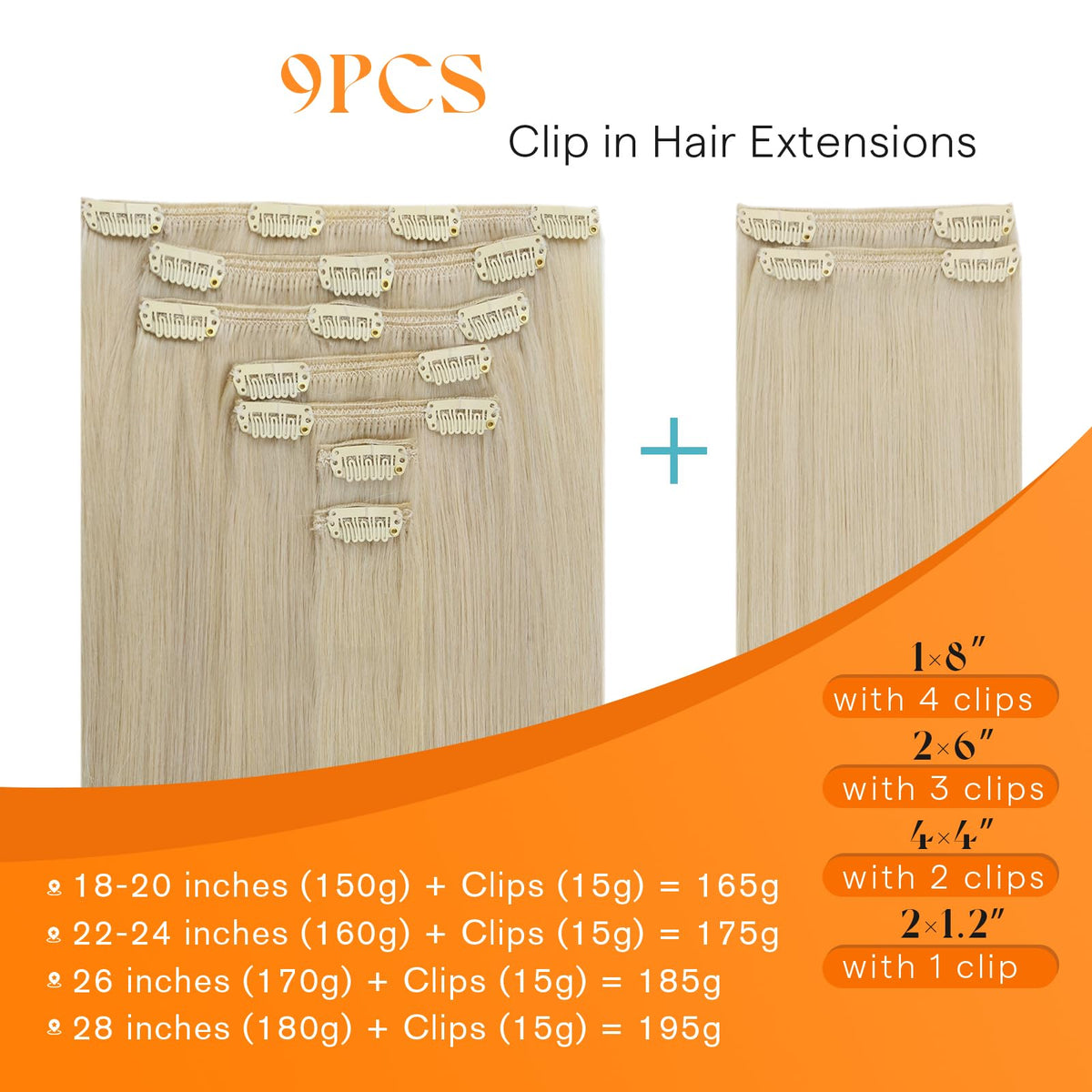 Sunny Hair Clip-in Hair Extensions back view