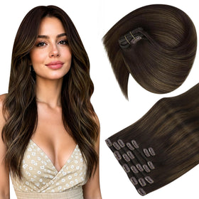 Sunny Hair clip-in hair extensions balayage front view
