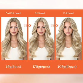 Sunny Hair clip-in hair extensions before and after application