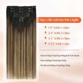 Sunny Hair clip-in hair extensions black balayage blonde packaging