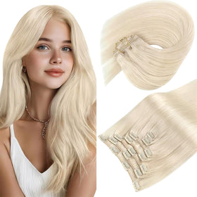 Sunny Hair Clip in Hair Extensions Platinum Blonde front view