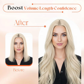 Sunny Hair Clip in Hair Extensions Platinum Blonde on model