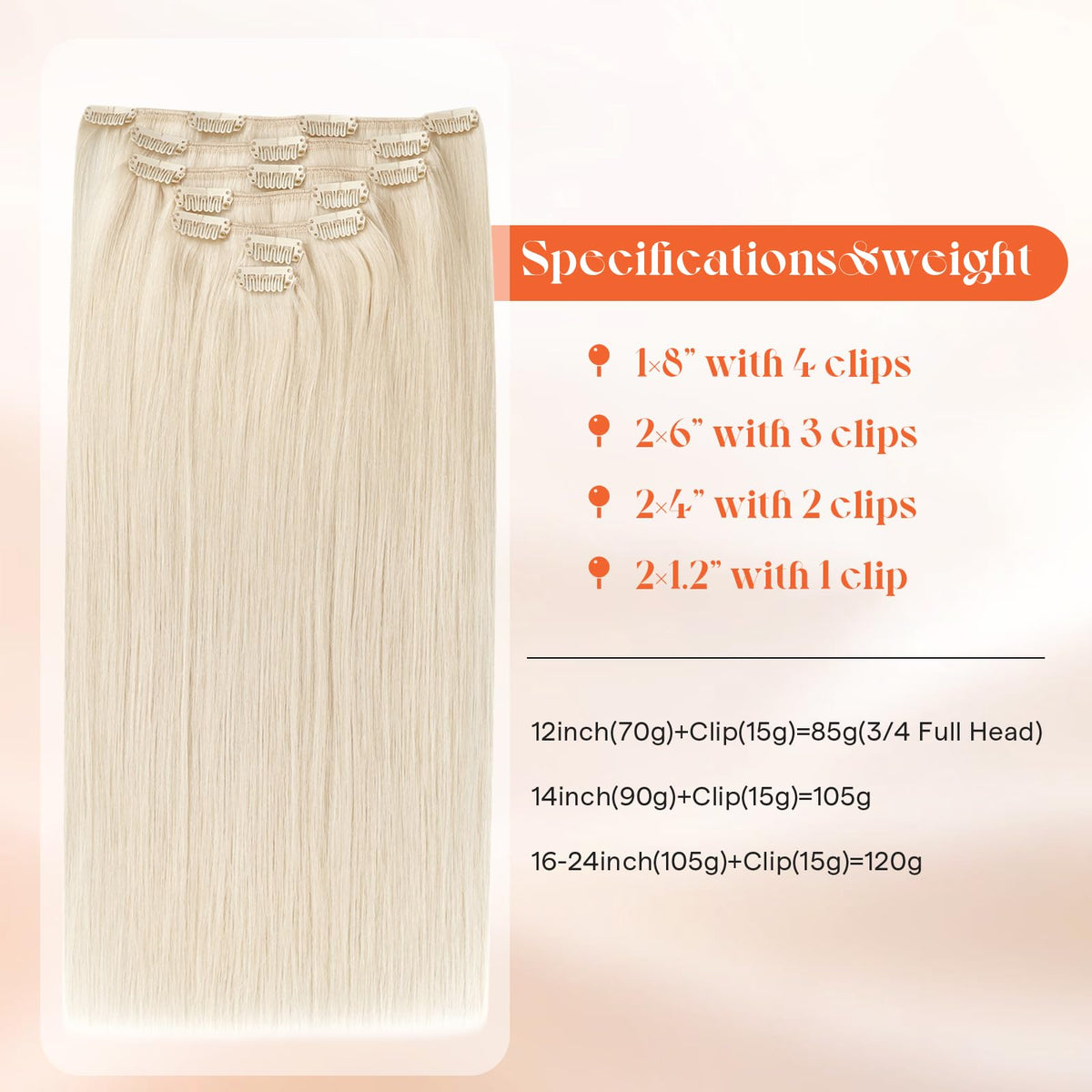 Sunny Hair Clip in Hair Extensions Platinum Blonde packaging