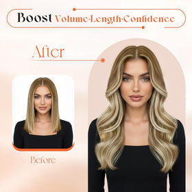 Sunny Hair Clip in Hair Extensions showing colour variation