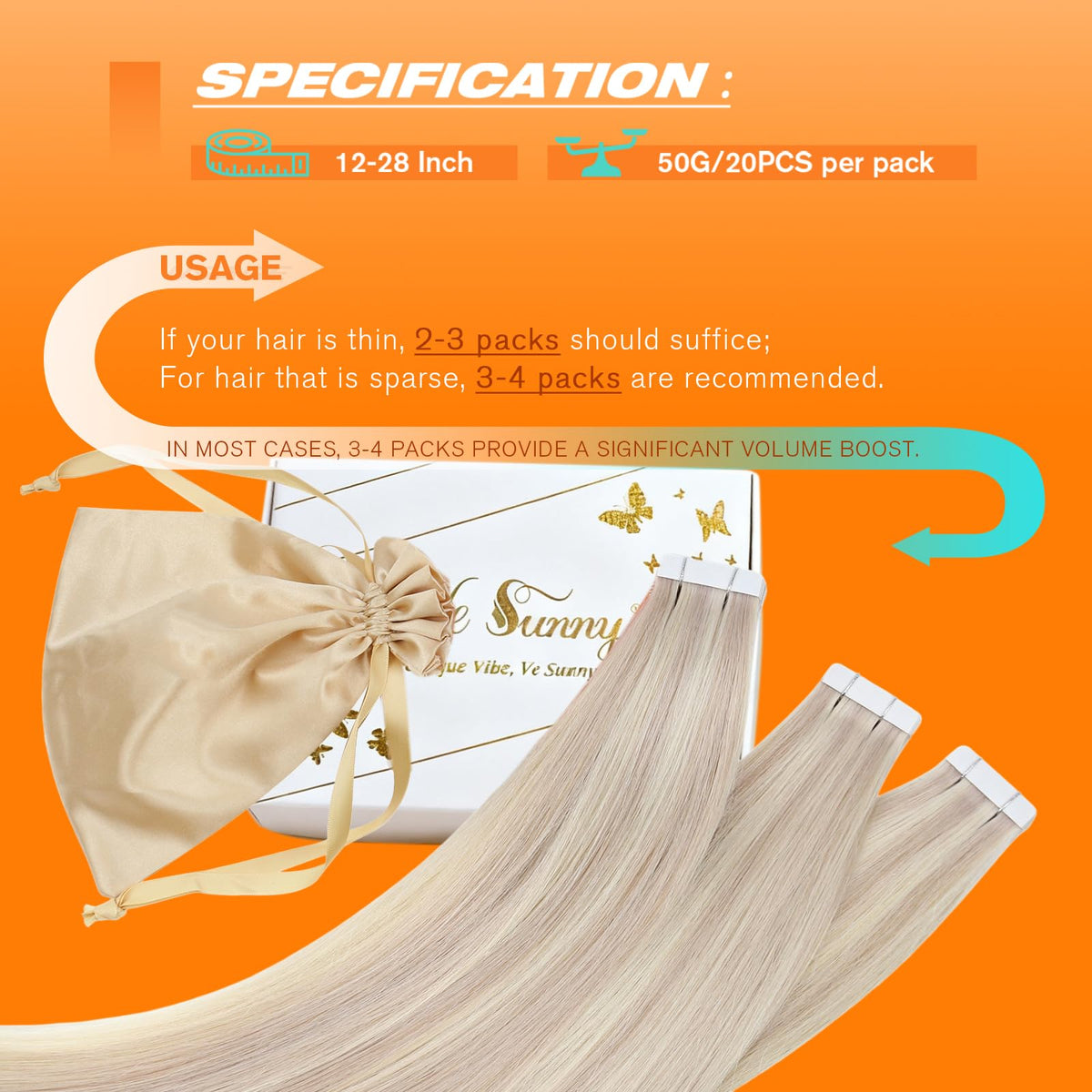 Sunny Hair Extensions displayed with heat styling tools