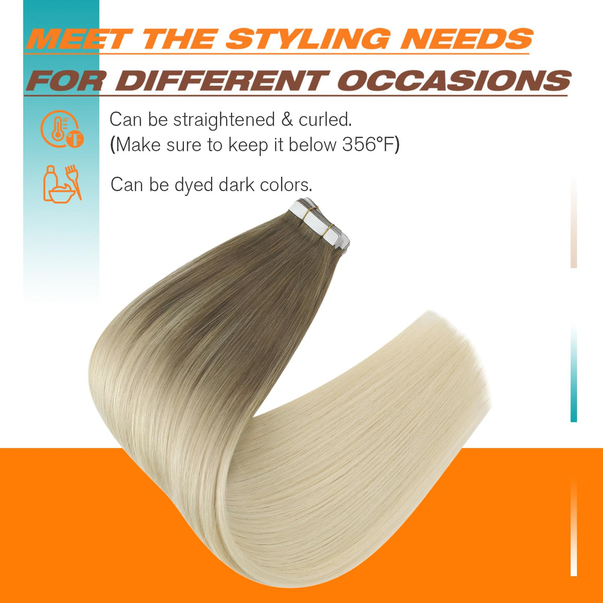 Sunny Hair extensions displayed with replacement tapes