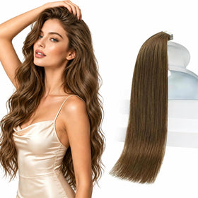 Sunny Hair Extensions Golden Walnut Brown front view