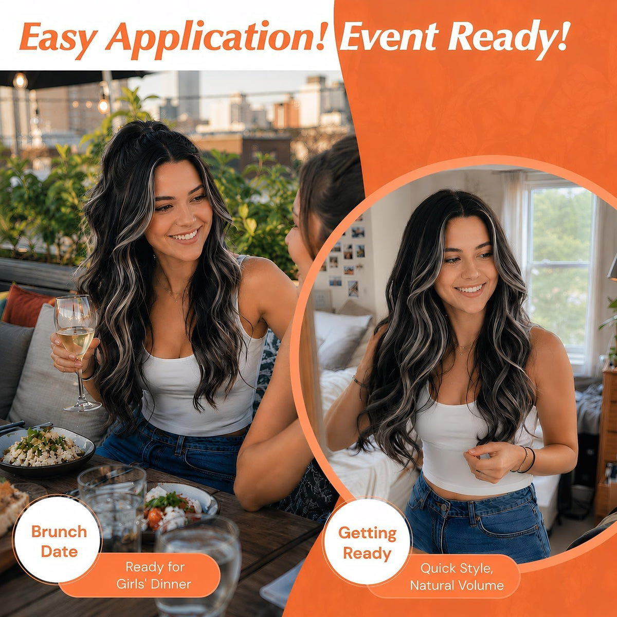 Sunny Hair extensions packaging with 7 pieces displayed
