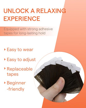 Sunny Hair Extensions showing adhesive tape