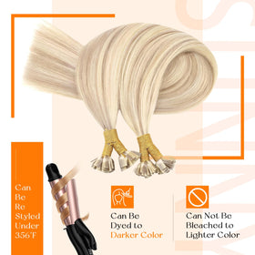 Sunny Hair extensions styled in soft waves