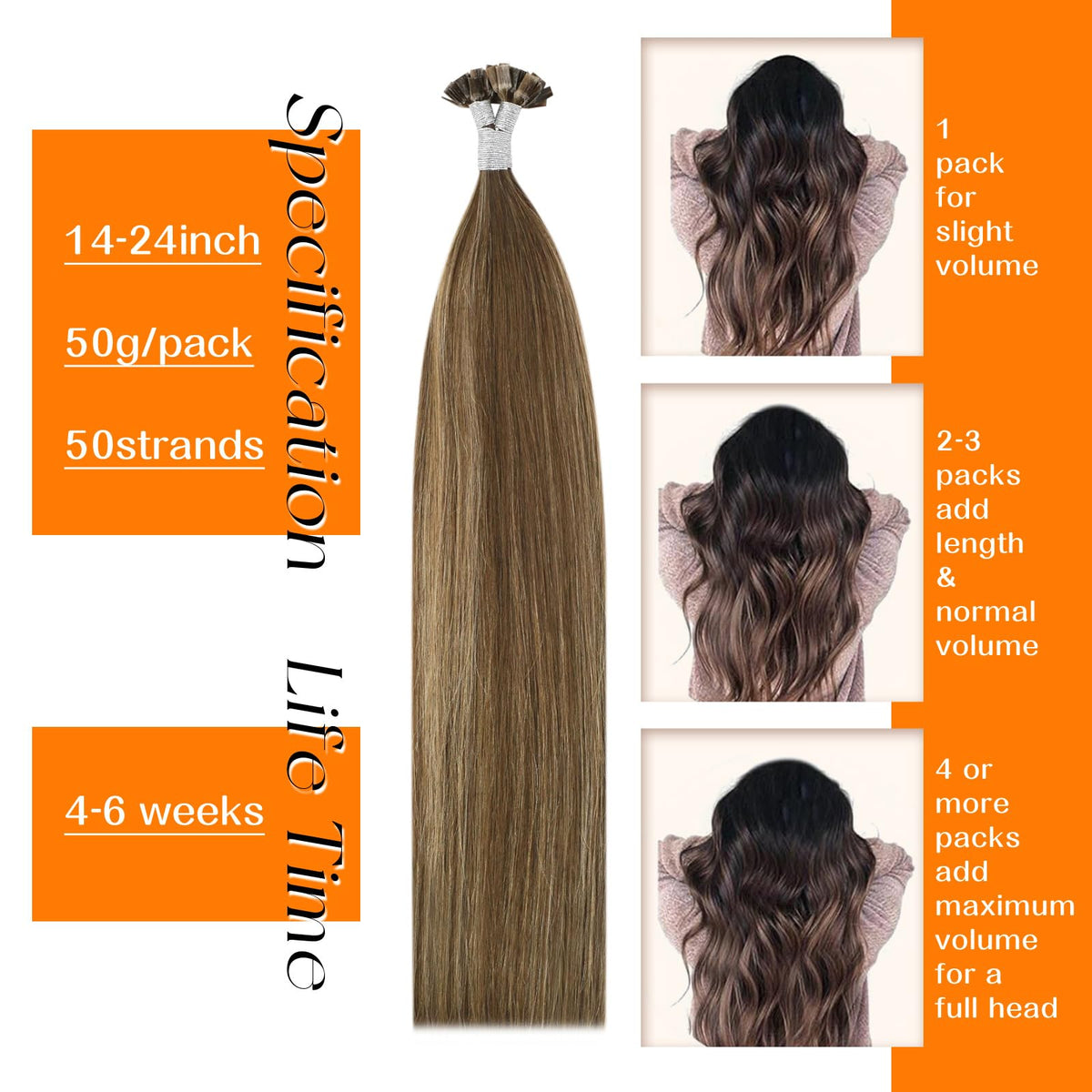 Sunny Hair Flat Tip Hair Extensions showing natural texture