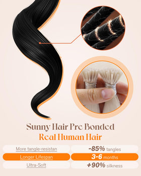 Sunny Hair I Tip Extensions displayed in packaging