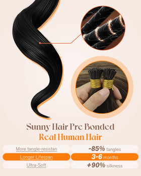 Sunny Hair I Tip Extensions styled with curls
