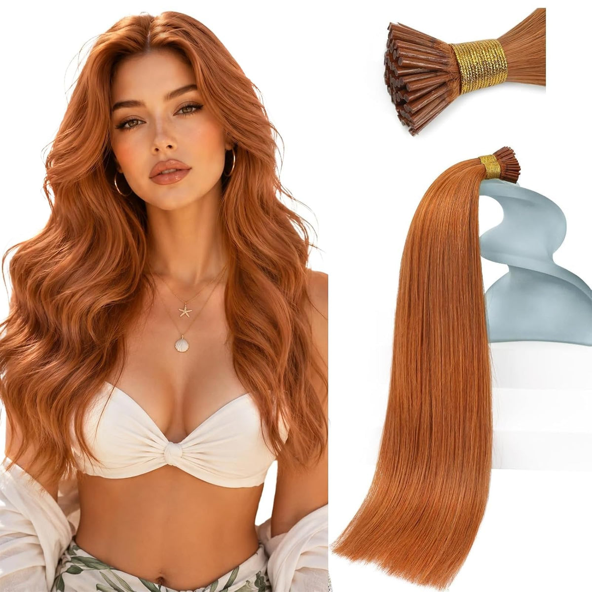 Sunny Hair I-Tip Hair Extensions 14 Inch front view