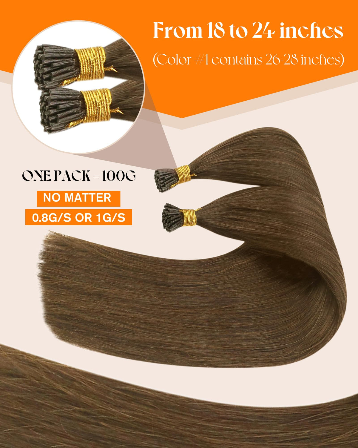 Sunny Hair I Tip Hair Extensions 20 Inch Light Brown packaging