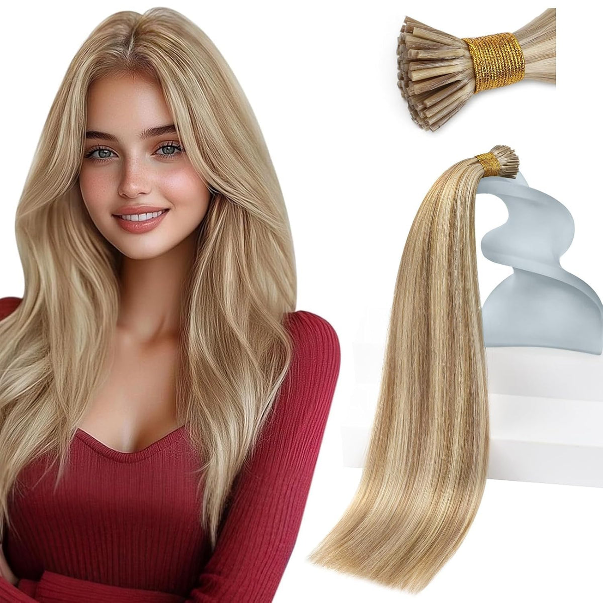 Sunny Hair I Tip Hair Extensions 22 Inch front view