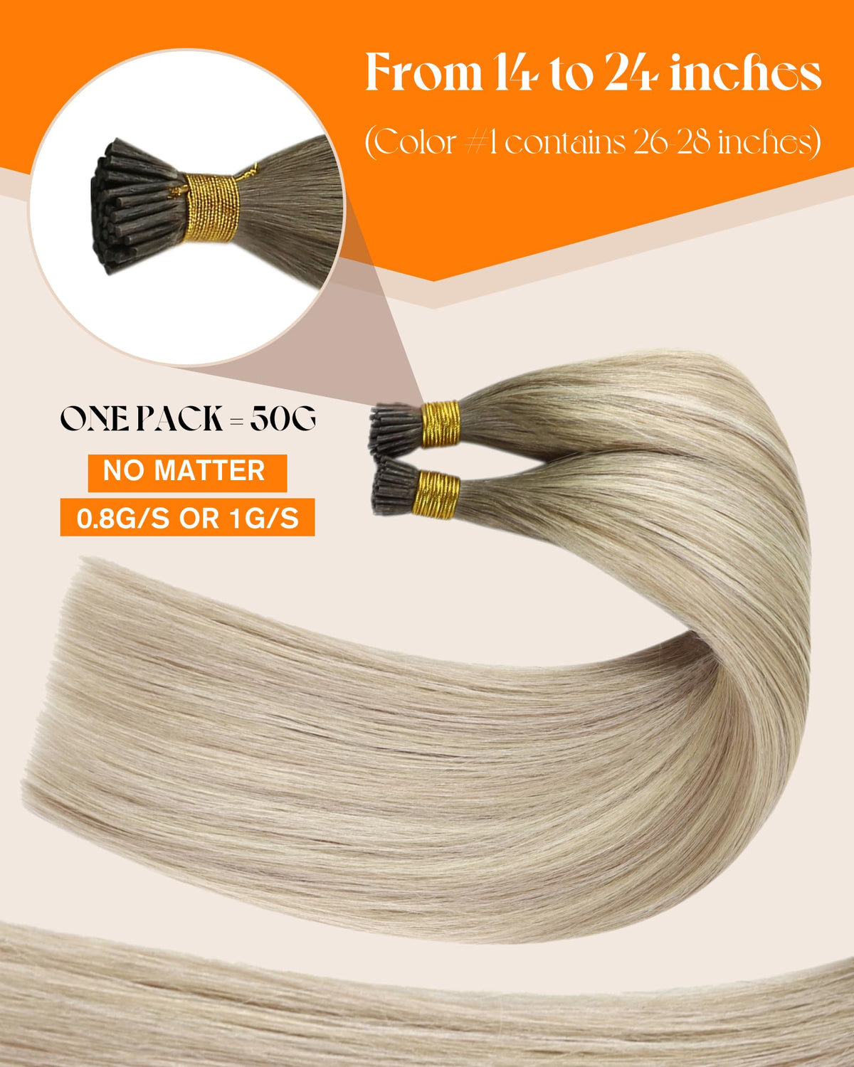 Sunny Hair I Tip Hair Extensions Blonde Balayage packaging
