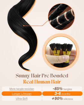 Sunny Hair I Tip Hair Extensions in packaging