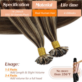 Sunny Hair K Tip Extensions in natural light