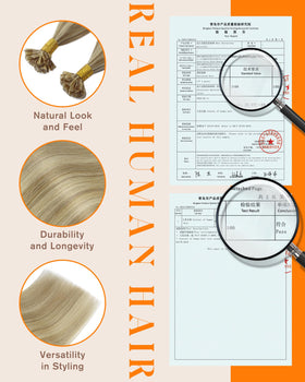 Sunny Hair K Tip extensions styled with curls