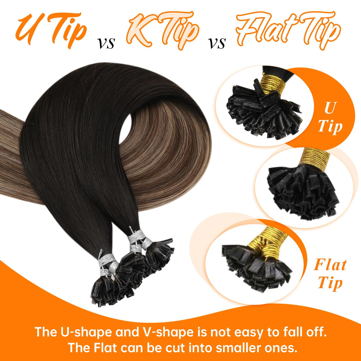 Sunny Hair K Tip Hair Extensions 16 Inch back view