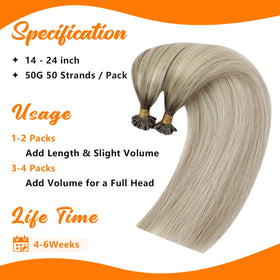 Sunny Hair K Tip Hair Extensions displayed in packaging