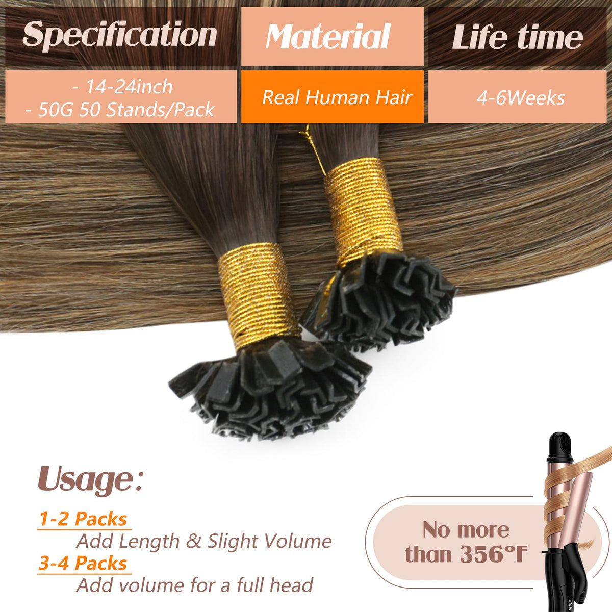 Sunny Hair K Tip Hair Extensions displayed in various shades