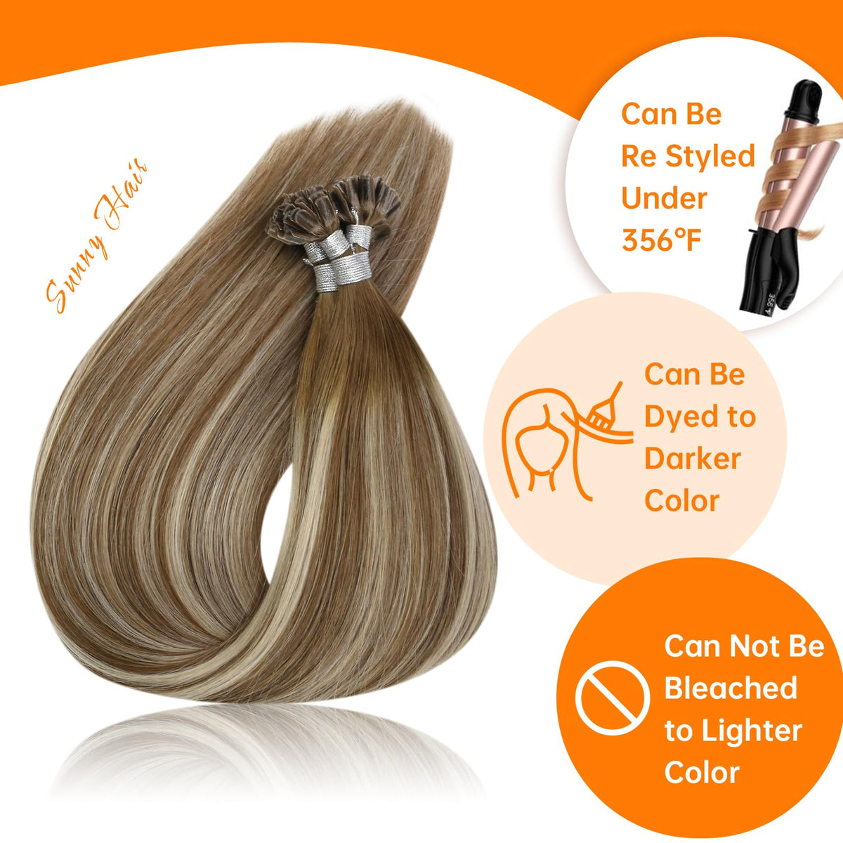 Sunny Hair K Tip Hair Extensions displayed with packaging