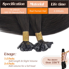 Sunny Hair K Tip Hair Extensions Mocha Brown close-up of keratin bond